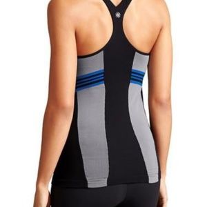 Athleta Racerback Black Grey Blue Tank Top XS